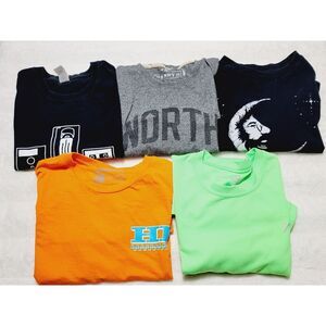 Men's T-shirt Lot Of 5 Size L Batik Moon Hoonigan Old Navy Tape Never Forget